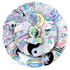 50PCS Holographic Laser Stickers: Cool, Trendy, Waterproof for Helmets, Cars, Stationery