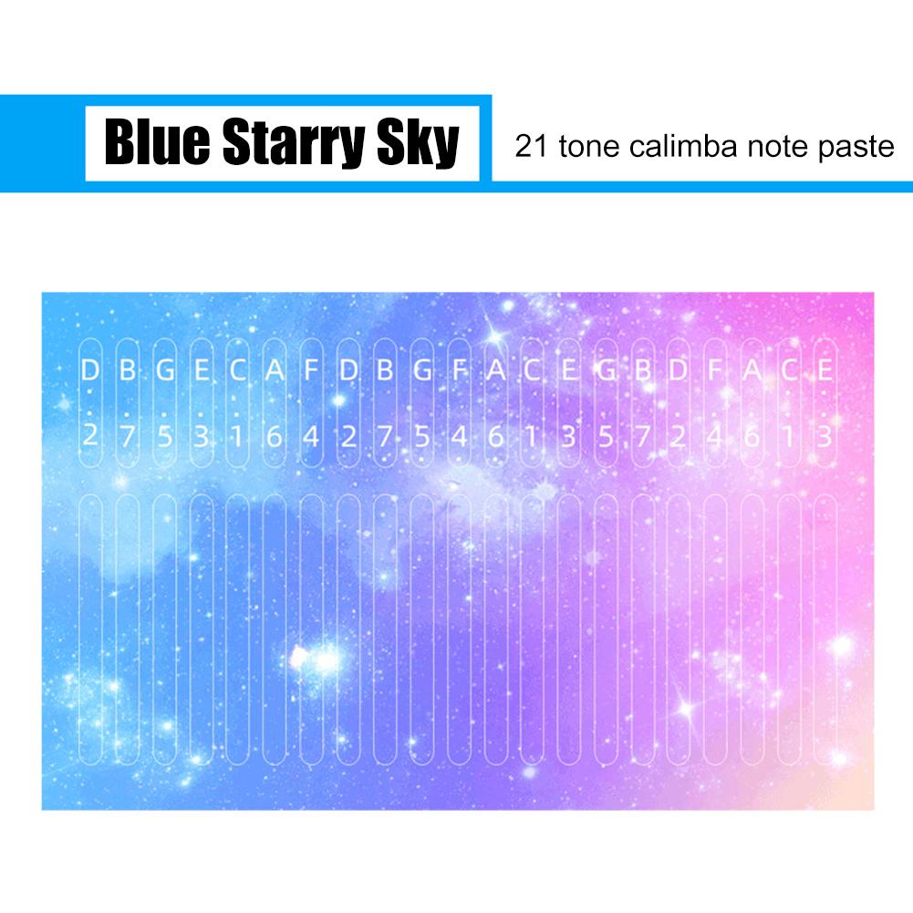 

21 Key Sticker Thumb Piano Decals Scale Stickers (Blue Starry Sky)