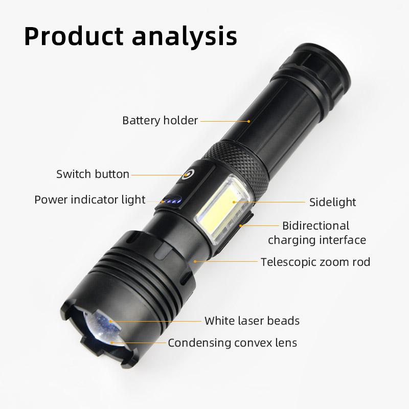 5000LM XHP50 Powerful Led Flashlight High Power Torch Light Rechargeable Tactical Flashlight 18650 Usb Camping Lamp