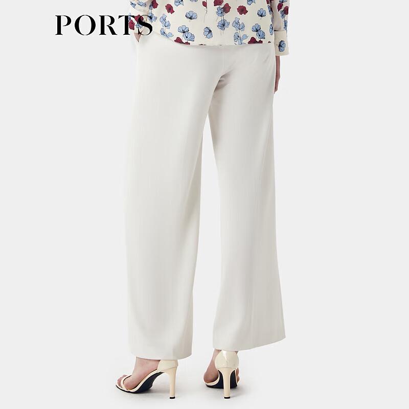 PORTS Women's Spring/Summer Double-Breasted Wide-Leg Pants