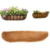 36/48-Inch Flower Basket Coco Coir Liner Rectangle Foldable Breathable Wall Hanging Flower Pot Plant Basket Trough Planter Insert Coconut Fiber Mat
