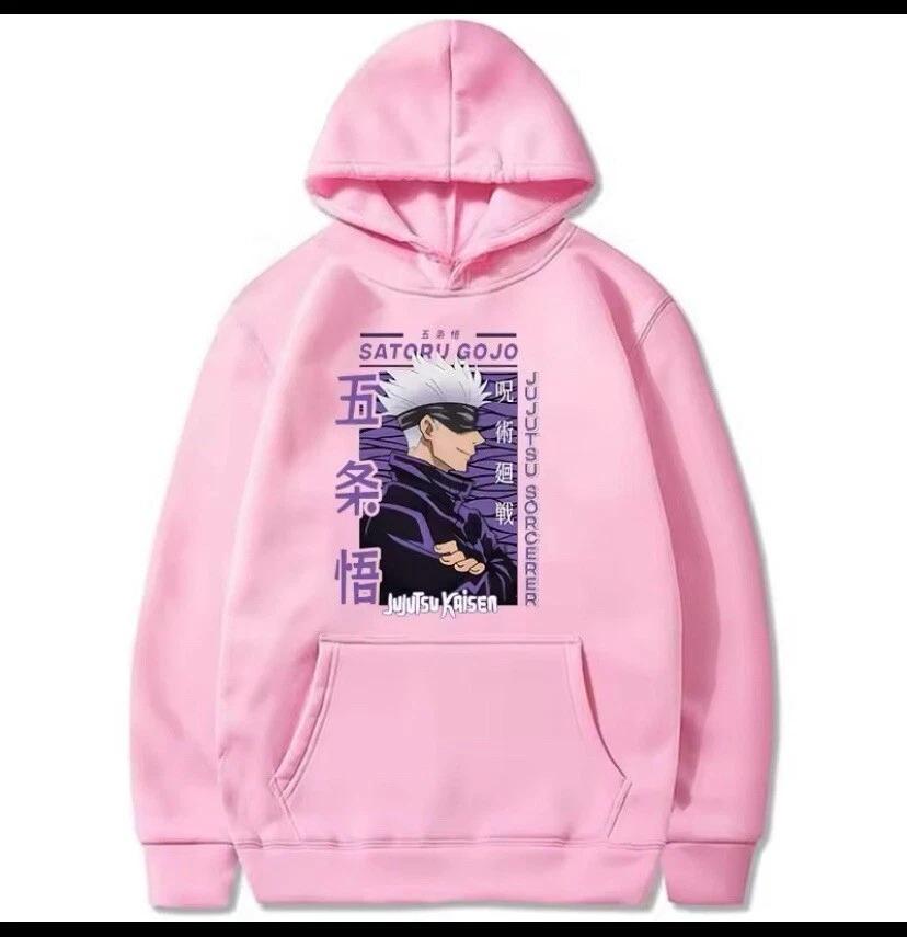 

Аниме Худи Jujutsu Kaisen с принтом Годжо Сатору, мужские, удобные, унисекс, оверсайз, свитшот, уличная одежда Харадзюку 3XL