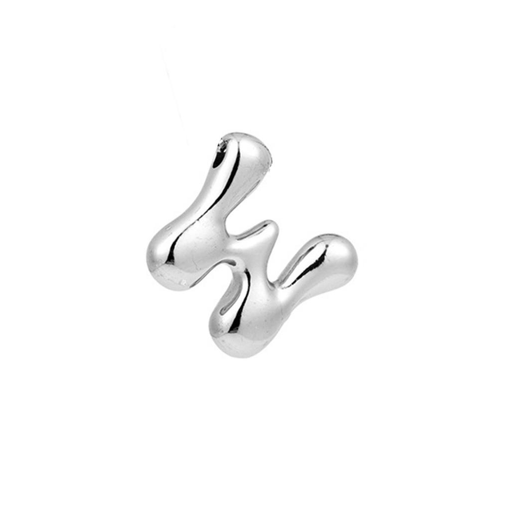 Creative A-Z Balloon Bubble Letter Pendant Necklace for Women Silver Plated Chunky Stainless Steel Necklaces  Gift