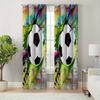 2pcs Modern Minimalist Style Living Room Bedroom Decor Curtains, Football Pattern Print Curtains, Four Seasons Charm Room Decor