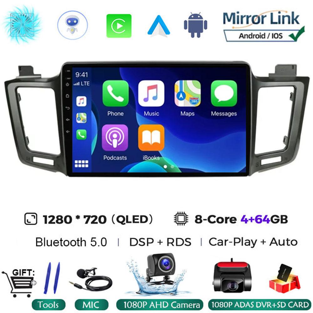 Android 14 Car Radio For Toyota RAV4 RAV 4 2013 2014 2015 2016 2017 Multimedia Player 4G Carplay GPS Stereo Head Unit Auto
