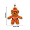 Plush Bear Charm Keychain Lovely Animal Police Backpack Handbag Charm Pendant