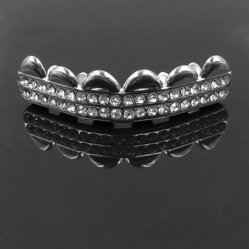 TEMU Vergoldete mit Diamanten besetzte Grillz Hip-Hop Zahnschmuck