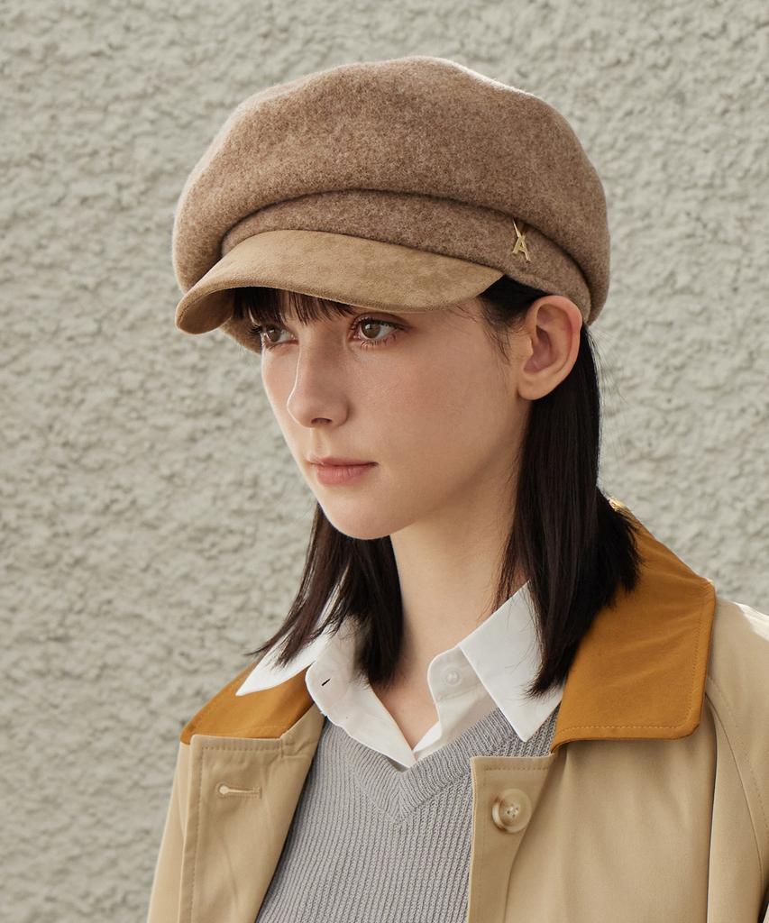 Bajal Va Studded Wool Combo Newsboy Cap Warm-Top