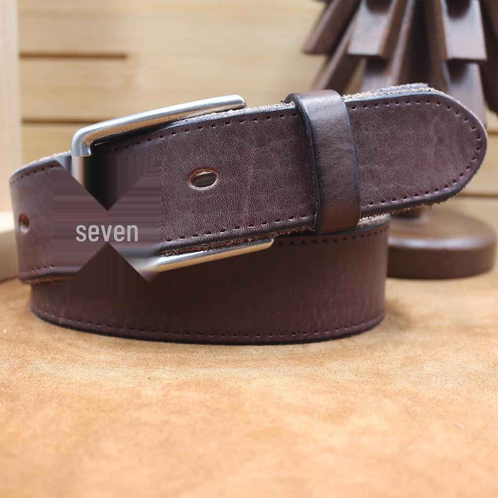 Men's Retro Genuine Leather Belt with Pin Buckle