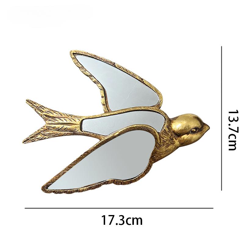 Vintage Forest Decorative Mirrors Dragonfly Swallow Wall Hanging Wall Decoration Light Luxury Home Decoration European Style New