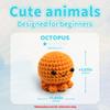 YAMAXIN DIY Häkelset für Anfänger Einfaches Bastelwerkzeug-Set mit kleinem Oktopus-Thema Strickkunst und Bastelprojekt