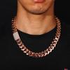 European and American 10mm-25mm Real Gold Electroplated Smooth Rose Gold Hip-hop Trend Cuban Chain Necklace Jewelry Men