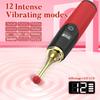 Powerful Female Stick Massager with LCD Display Nipple Vibrator Magnetic USB 12 Vibration Modes G Spot Orgasm Pen Vibrator Sex Toys for Women