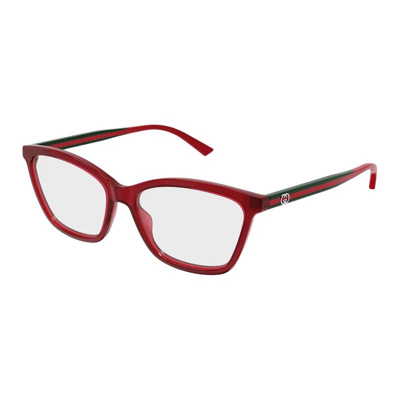 Gucci Sign Series Recycled Acetate Cat Eye Optical Glasses Women s Shiny Transparent Burgundy Burgundy