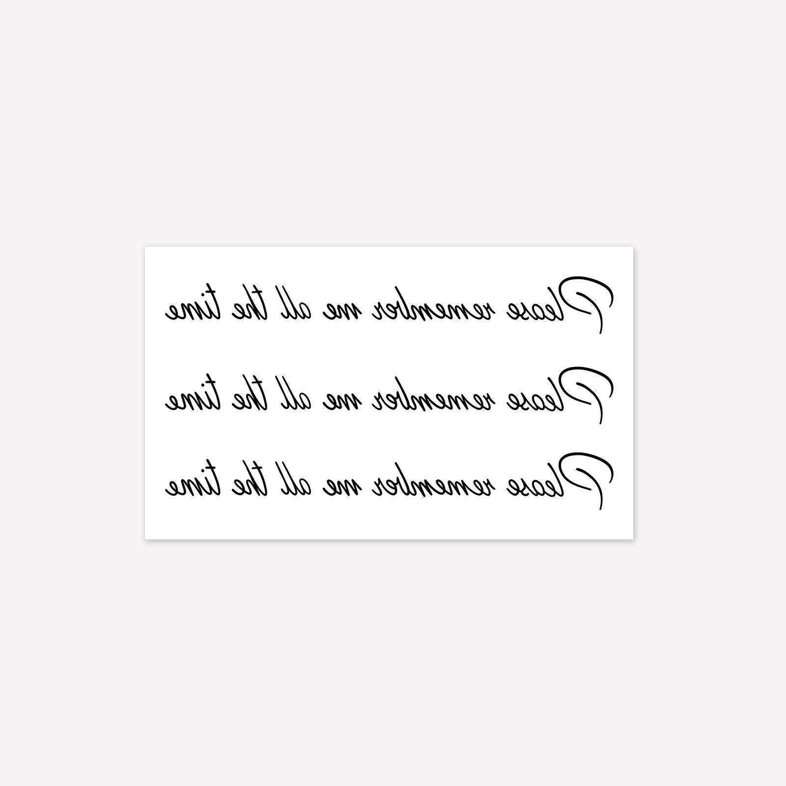 Simple Flower Font Tattoo Sticker Please Always Remember Me Arm Personality English Short Sentence Waterproof And Durable Sticker 9*15CM