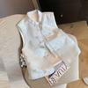 Jacquard disc buckle stand-up collar vest women's new high-end vest shoulder vest