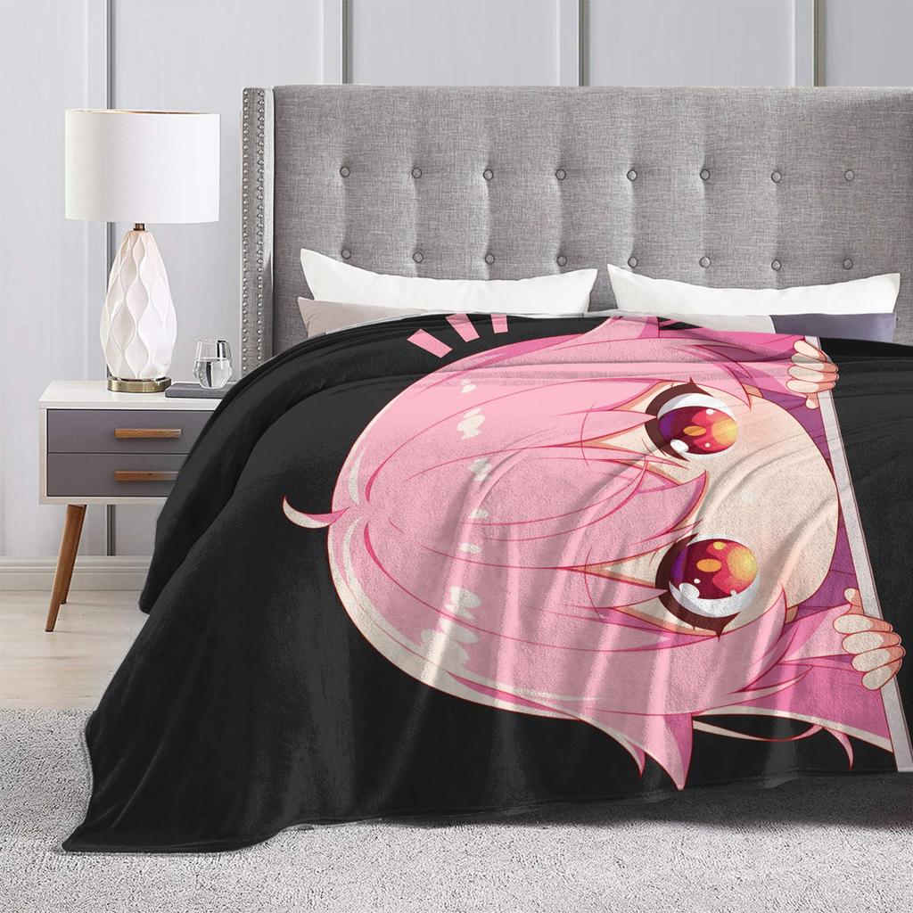 Mirai Nikki Gasai Yuno Flannel Blankets Spring  Warm Throw Blanket for Girls Boys Bedroom Street Trend Bedspread Sofa Bed Cover