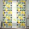 Watercolor Lemon Plaid Window Treatment Tulle Modern Sheer Curtains for Kitchen Living Room the Bedroom Curtains Decoration