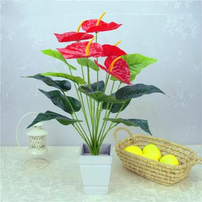 18 Zweig/Ast Künstliche Pflanzen Anthurium Dekoration Grüne Schildkrötenblätter Garten Heimdeko Künstliche Blumen Gras Pflanze Bonsai