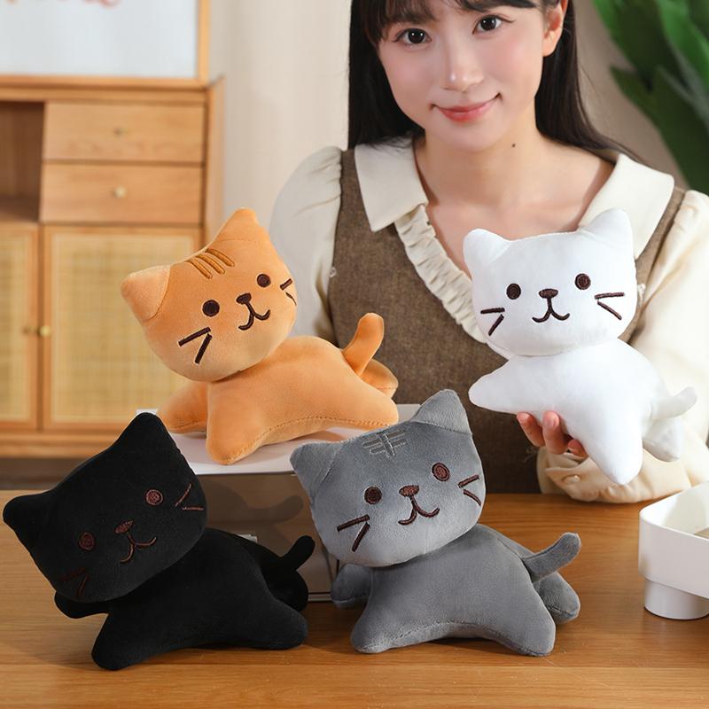 Cute Cat Plush Toy Soft kittens 4 colors Orange Cat Toys Lying Cat Toy Soft Stuffed Animals Toys Gifts for Kids Birthday Gifts