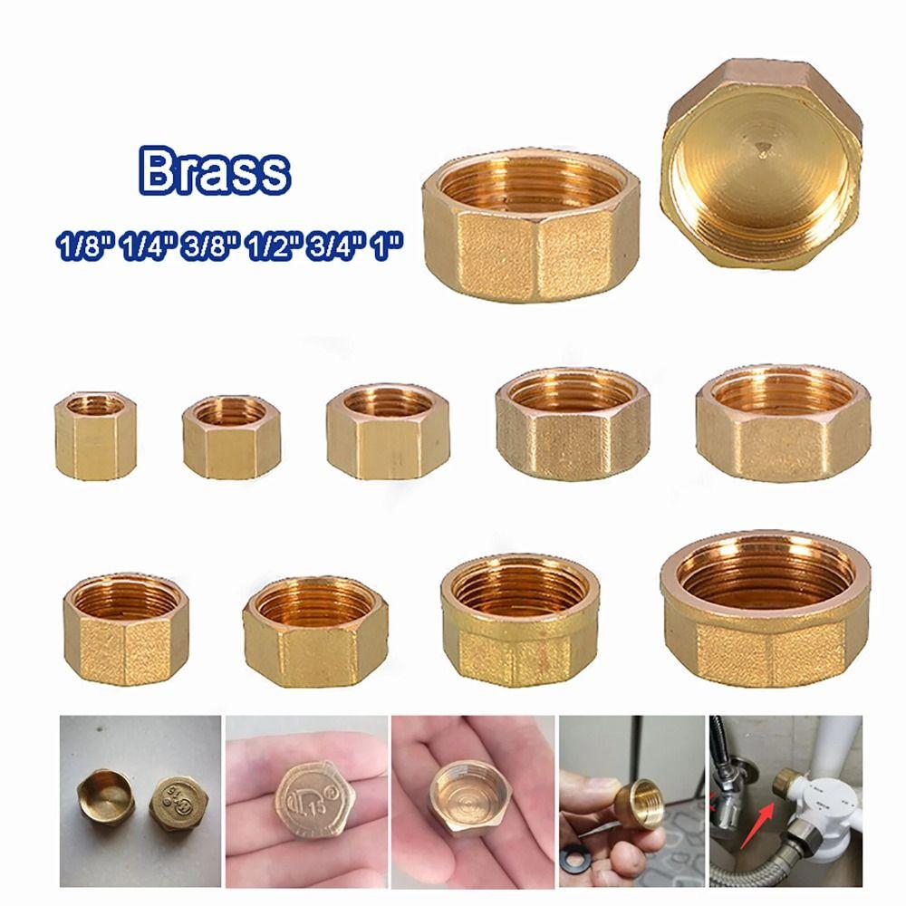 Bouchon de Tuyau Fileté en Laiton Durable Bouchon Aveugle Fileté Résistant à la Corrosion Raccords de Tuyaux Hexagonaux Résistants à la Pression Tuyau d'Huile