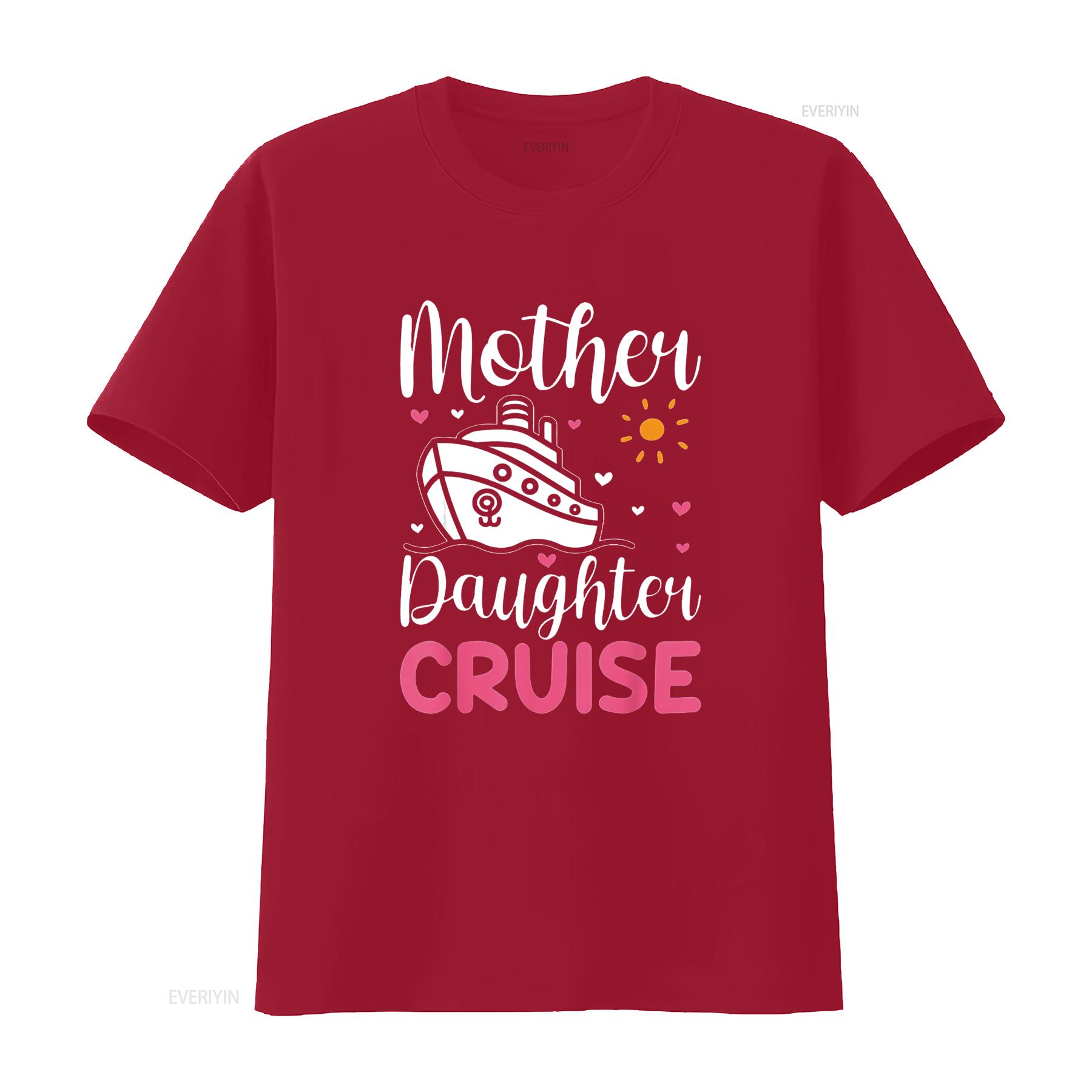 Cruise Trip Mother Daughter Ship Travelling Women s T Shirt Fashionable Distinctive Print Soft Fabric Summer vintage Washed S