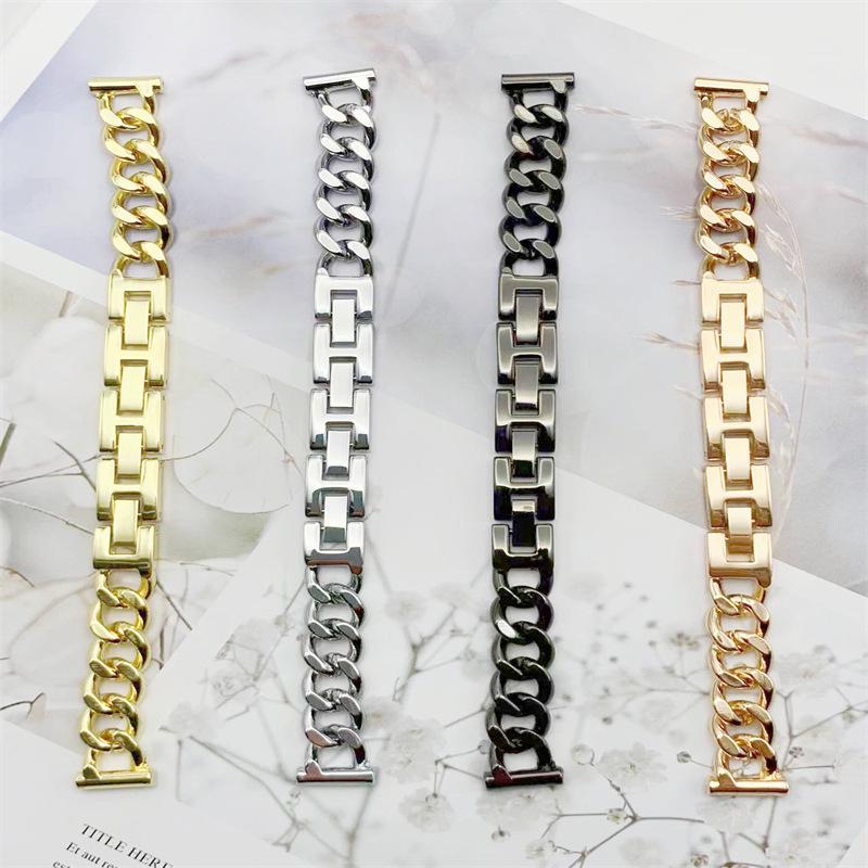 Stylish Metal Denim Chain Watch Band for Xiaomi Mi Band 8/9 - Women's 12-18mm Single Row Design