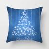 Domácí dekorace vánoční modrá sněhová vločka veselé vánoce santa tisk polyester povlak na polštář povlak na polštář funda de almohada