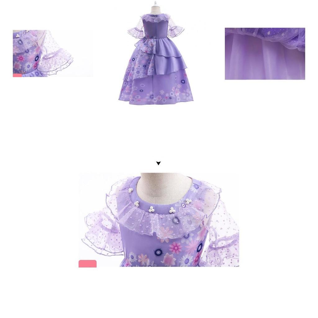 Encanto Isabela Kids Deluxe Puffy Yarn Princess Costume Perfect For Halloween Carnivals And Fancy Dress Parties!