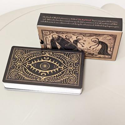 Mildred Payne's Oracle of Black Enchantment 52Pcs Black Line Imagery Woodblock Style Cards