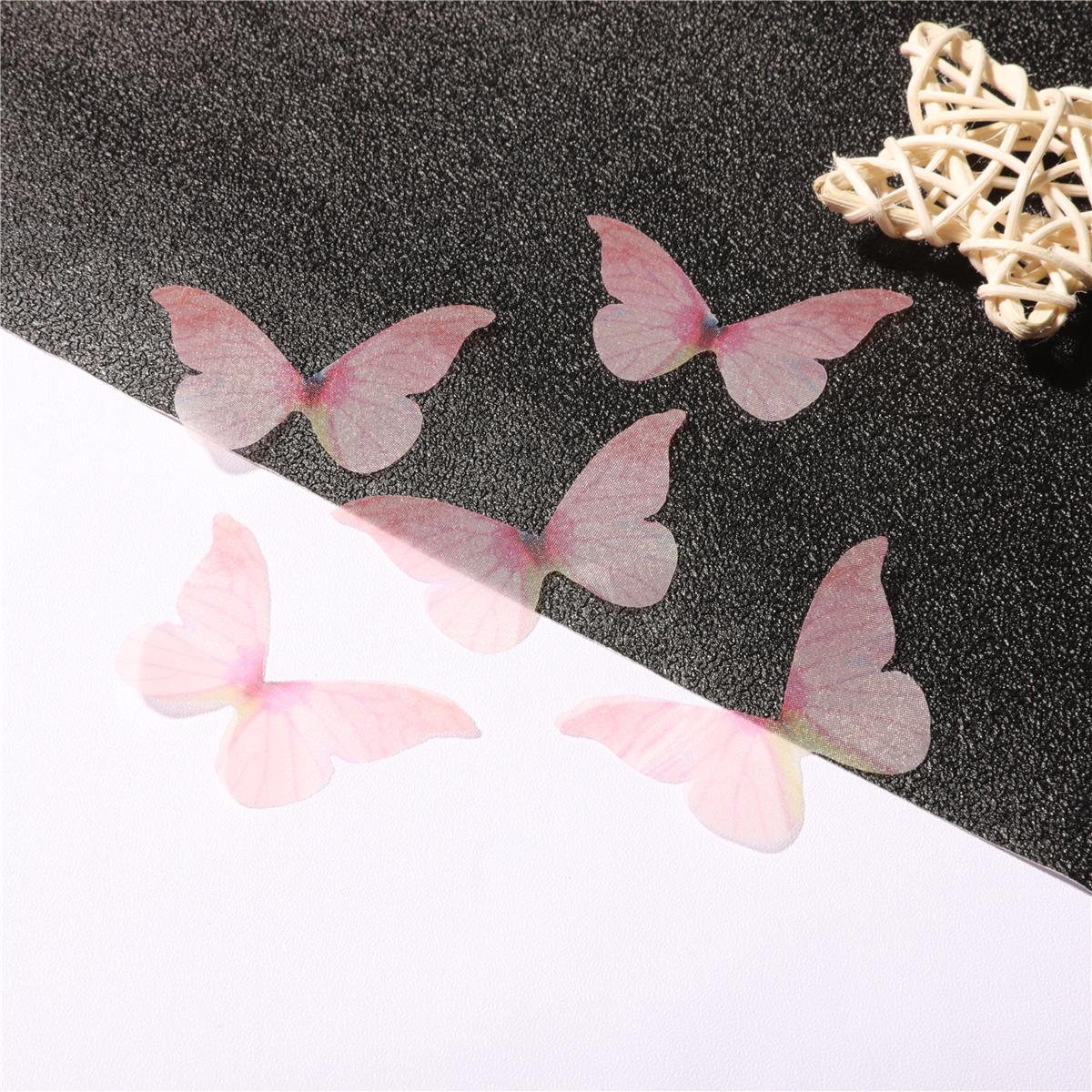 

10 шт. красочный тюль с крыльями бабочки, пленка, подвески, подвески, разъемы для изготовления ювелирных изделий своими руками, серьги 3x2mm розовый