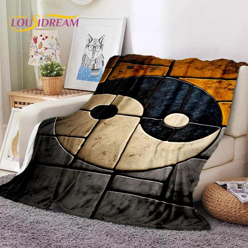 Nature Yin Yang Chinese Tai Chi Bagua Soft Flannel Blankets,Throw Blanket Comfortable Blanket for Picnic Beds Home Bedroom Gift