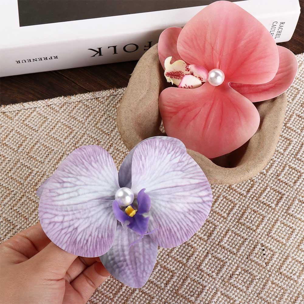 Butterfly Orchid Flower Hair Clip Pearl Girl Hair Clip Simple Orchid Flower Hairpin  Girl