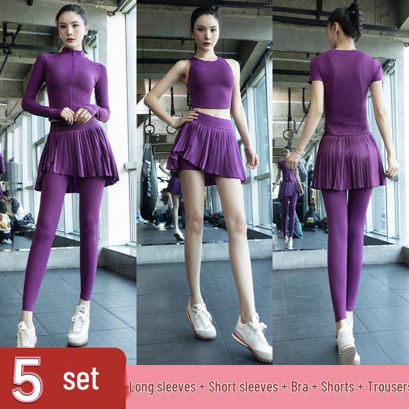 Women's Pleated Skirt & Jacket Quick-Dry Yoga Set