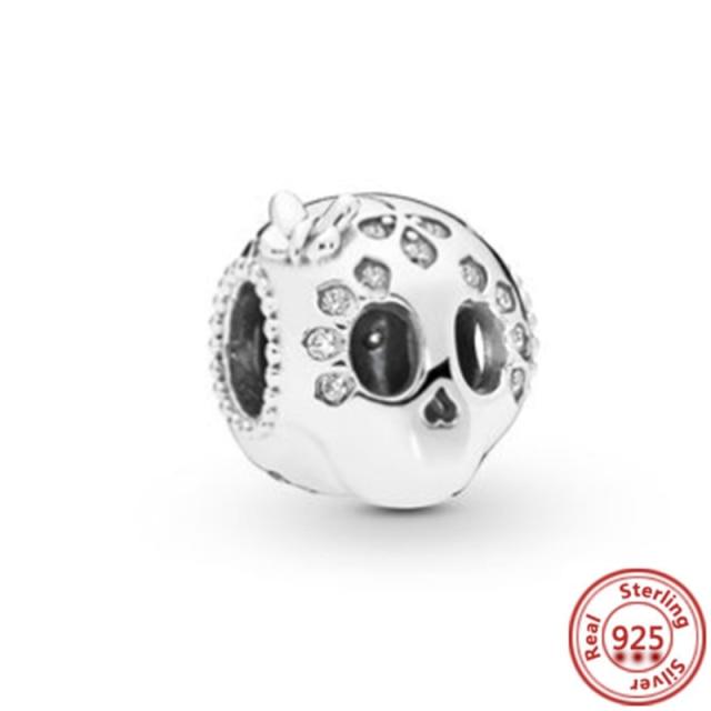 925 Silver Love Collection Beaded Pendant Charm Accessory Bracelet Women 'S Diy Jewelry