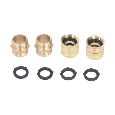 2Pairs 3/4in Brass Hose Adapter 2 Way Hose Adapter Durable and Convenient for Garden and Washing