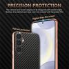 AZNS For Samsung Galaxy S26+ Case Electroplating Carbon Fiber Texture PU + TPU Phone Cover