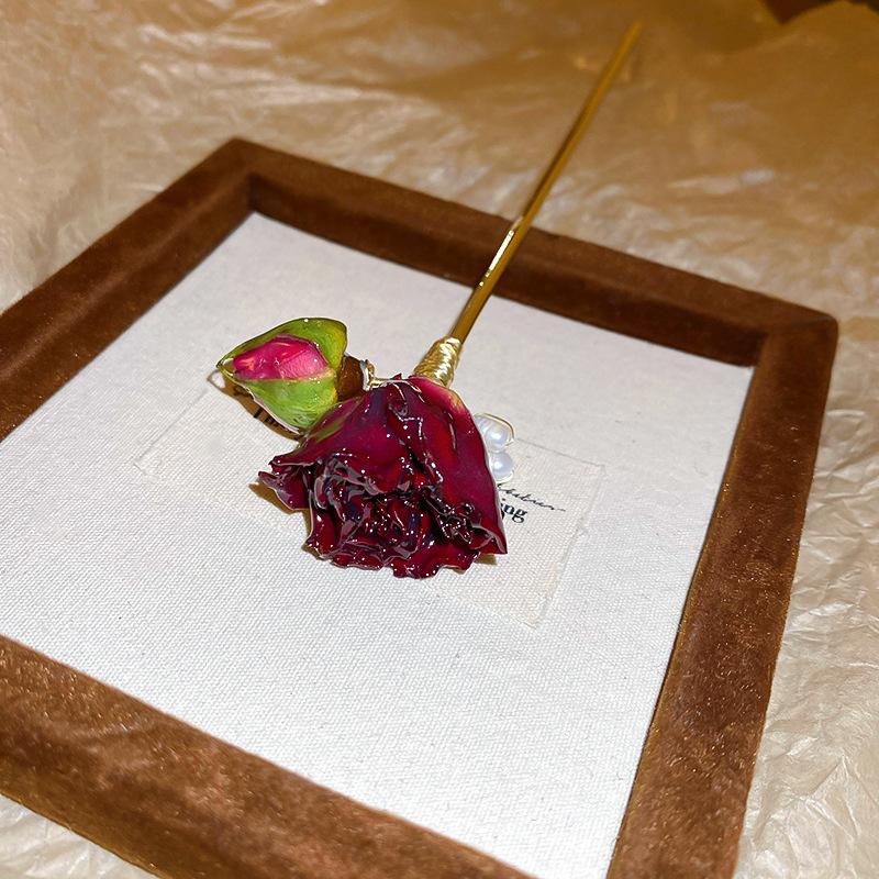 Vintage Rose Pearl Hairsticks for Women New Chinese Style Hairpin Fashion Hairpin Hair Clasp Charms Flower Hair Accessories