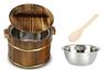 Wooden Rice Bucket with Lid: Insulated Serving Bowl and Spoon for Dining Table