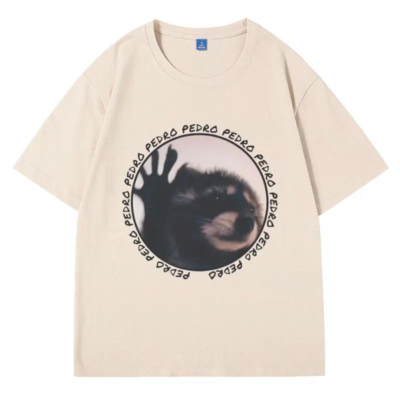 Pedro Raccoon Unisex Meme T-Shirt Stylish Vira Animal Tee Shirt Urban Wildlife Enthusiast Gift Oversized Short Sleeve Streetwear