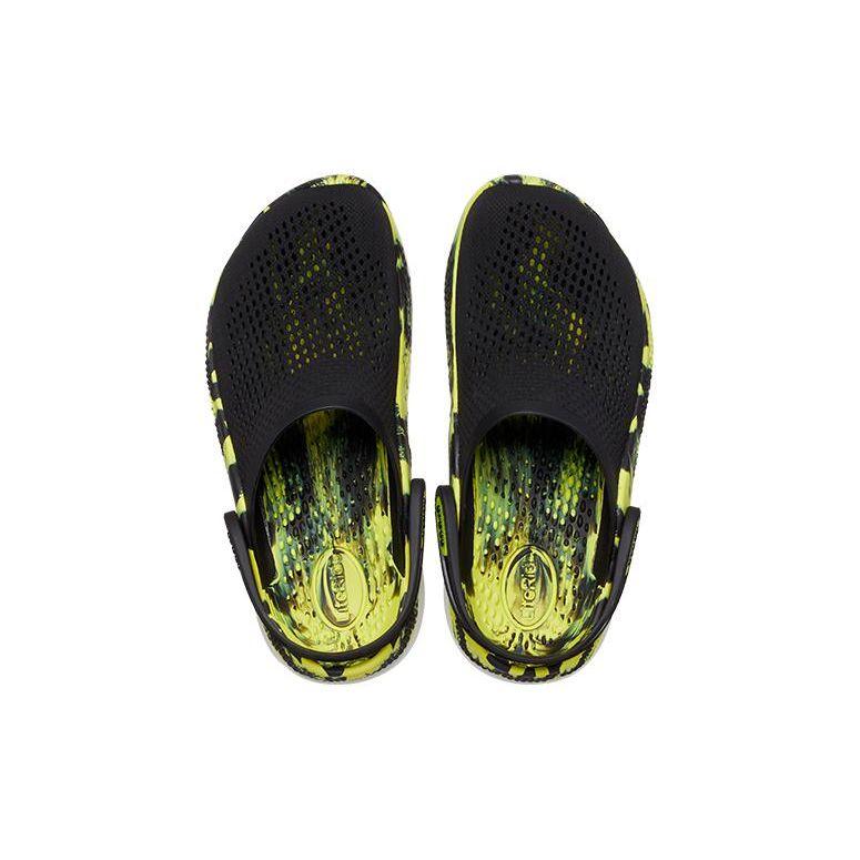 Crocs LiteRide 360 Marble Pattern Unisex Black EVA Breathable Outdoor Beach Clogs 207634-02K