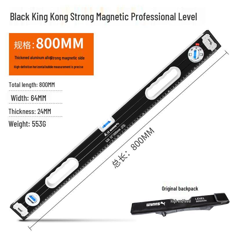 High Precision Spirit Level with Angle Inclination Balance, Vertical & Horizontal Measuring Rangefinder, Strong Magnet