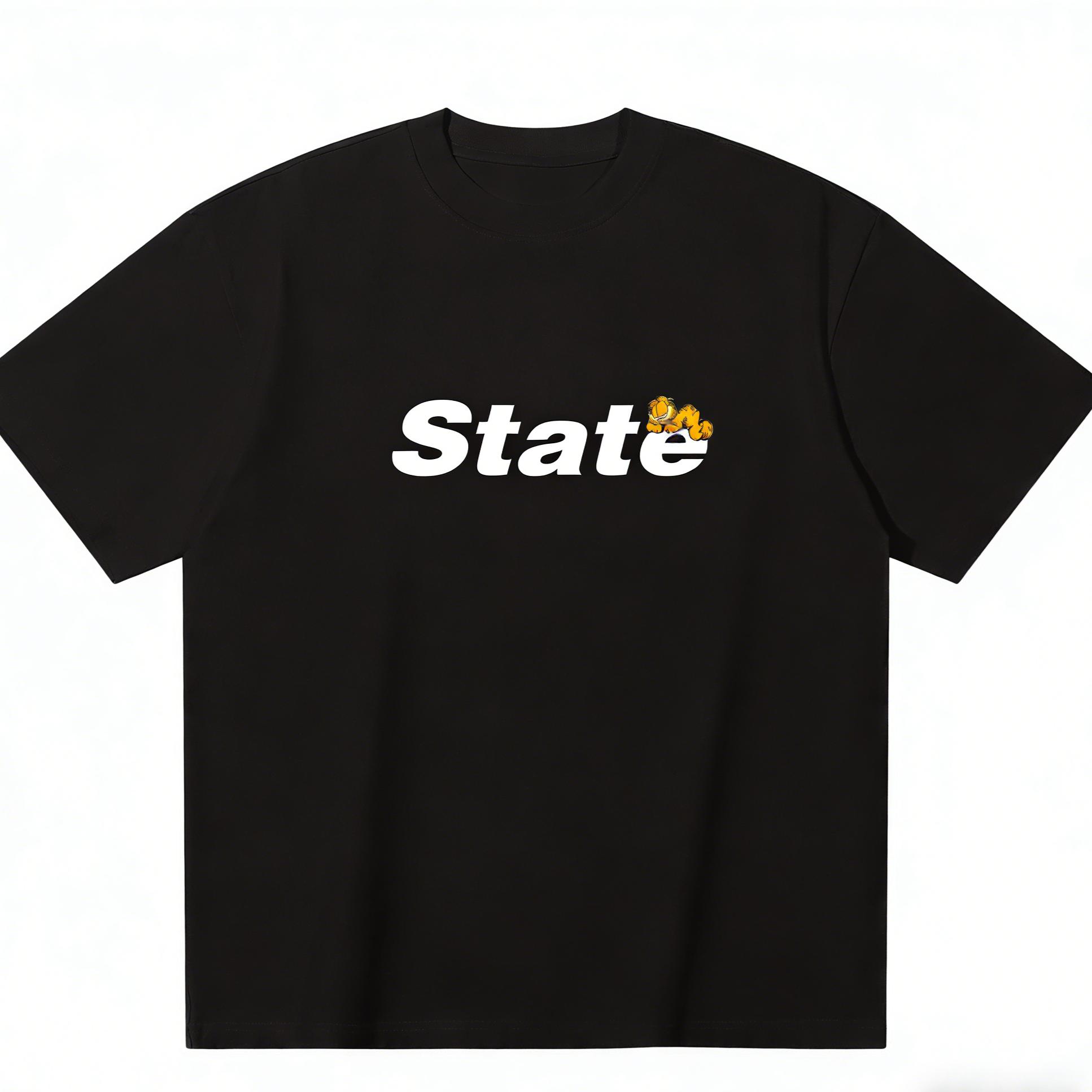 

Garfield State Letter Trendy T-Shirt! Minimalist American Loose-Fitting Short Sleeve, Unisex, Oversize Couple Tee S