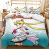 Cartoon S-Sailor-M-Moon Bedding Set,Boy&Girl Duvet Cover Pillow Case Gift, Home Bedroom Quilt Set Large King 260x220cm