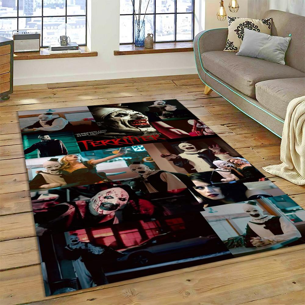 

27 Style Terrifier 3 Horror Clown Movie Flim Carpet Rug for Bedroom Living Room Home Sofa Decoration,kids Play Decor Floor Mat 40x60cm( 15x23in )