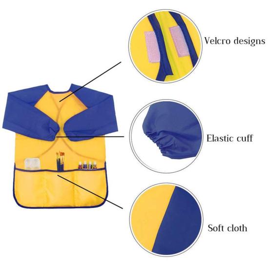 Kinder Malschürze Langarm Wasserdicht Kunst Malen Basteln Schürze