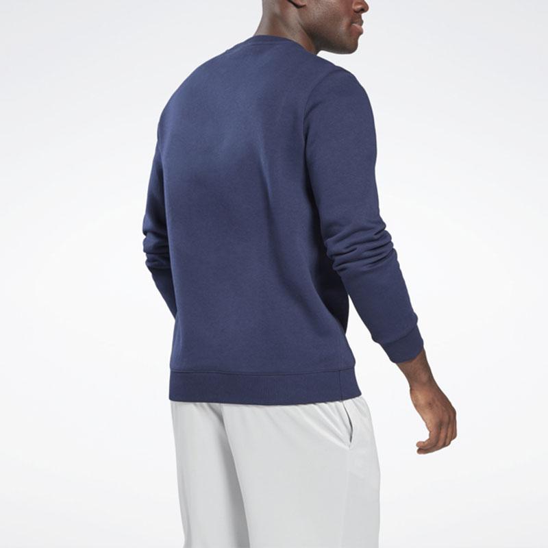 Reebok Crew Print Sports Indoor Fitness Training Thick Sweatshirt Men sweatshirt Navy-Blue GR1656