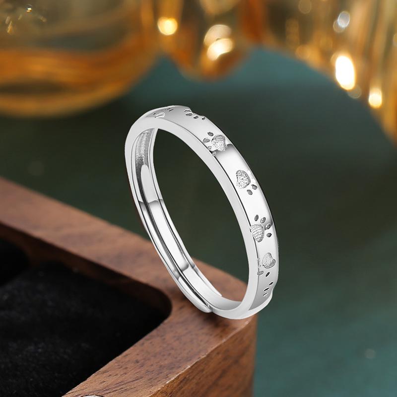 2026 Adorable Paw Couple Rings: Versatile Adjustable Pet-Inspired Gift for Valentine's Day