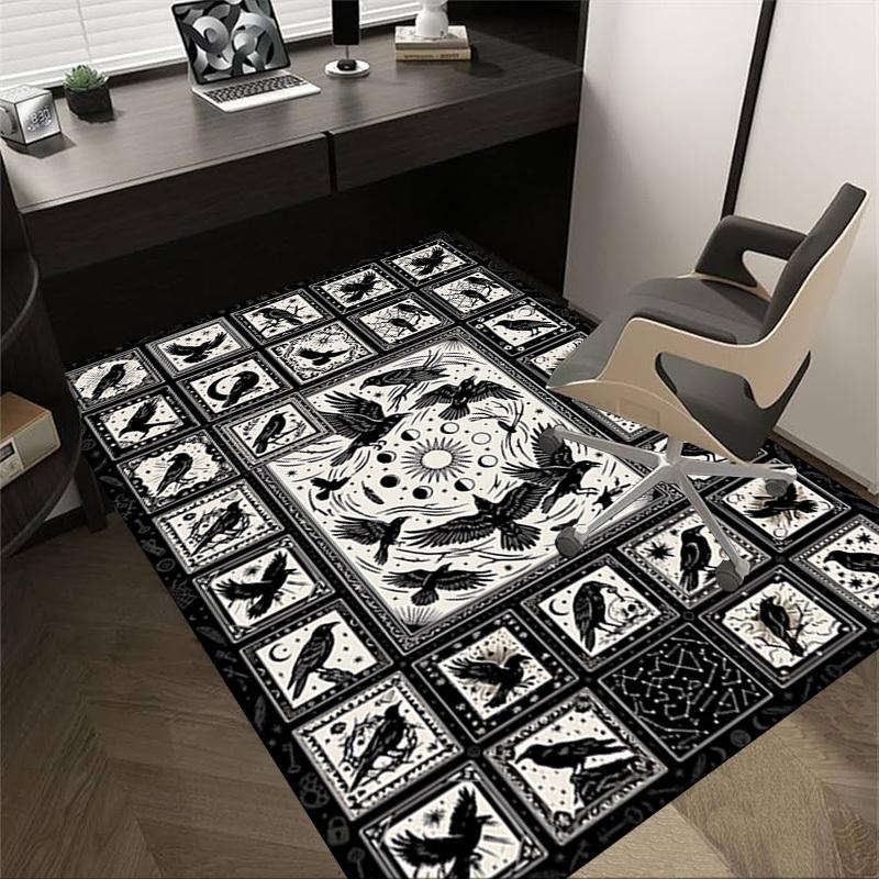 

1PC Crows Raven Non-Slip Floor carpet, Office, family, bedroom, Studio - Large Area Rug, Decorative Mat, Longlasting Material-C0433 60cm by 90cm
