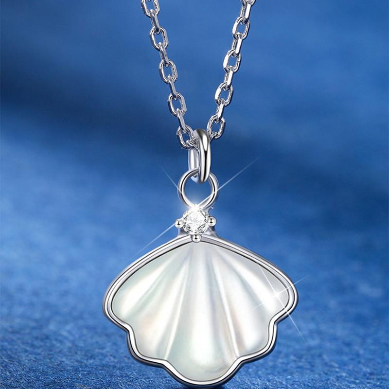 BELLA BOX New 925 Sterling Silver Style, Light Luxury, A Lifetime White Mother-of-pearl Collarbone Chain Accessory